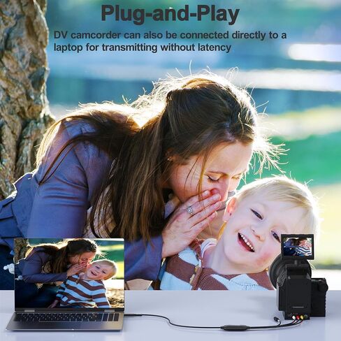 VHS to Digital Converter, RCA to USB Converter for VCR, Hi8, Mini DV, 1080P | Preserve Old Memories, Plug-and-Play, Transfer Home Videos to Computer, Popular Recording Software in Saudi Arabia