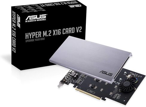 ASUS Hyper M.2 X16 PCIe 3.0 X4 Expansion Card V2 Supports 4 NVMe M.2 (2242/2260/2280/22110) Upto 128 Gbps for Intel VROC and AMD Ryzen Threadripper NVMe Raid in Kuwait