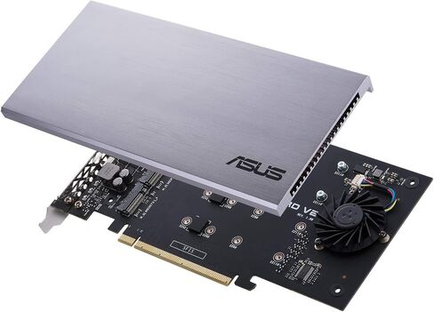 ASUS Hyper M.2 X16 PCIe 3.0 X4 Expansion Card V2 Supports 4 NVMe M.2 (2242/2260/2280/22110) Upto 128 Gbps for Intel VROC and AMD Ryzen Threadripper NVMe Raid in Kuwait