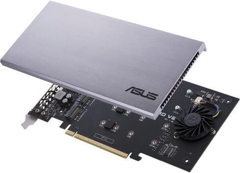 ASUS Hyper M.2 X16 PCIe 3.0 X4 Expansion Card V2 Supports 4 NVMe M.2 (2242/2260/2280/22110) Upto 128 Gbps for Intel VROC and AMD Ryzen Threadripper NVMe Raid in Kuwait