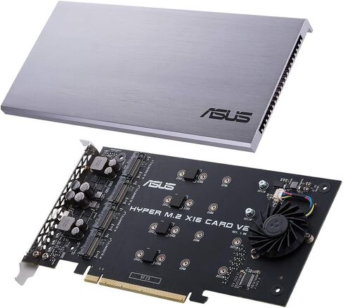 ASUS Hyper M.2 X16 PCIe 3.0 X4 Expansion Card V2 Supports 4 NVMe M.2 (2242/2260/2280/22110) Upto 128 Gbps for Intel VROC and AMD Ryzen Threadripper NVMe Raid in Kuwait