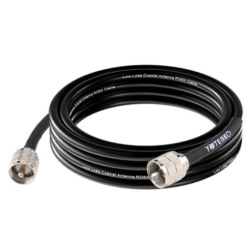 3 حزم كابل محوري RG8X 3FT، كابل توصيل RG-8X مرن PL259 | النحاس المعلبة الذين تقطعت بهم السبل، للتوجيه الضيق، محور UHF PL259 لراديو CB، ولحم الخنزير، وهوائي البحرية والشاحنات، ومحلل، ومقياس SWR in Kuwait