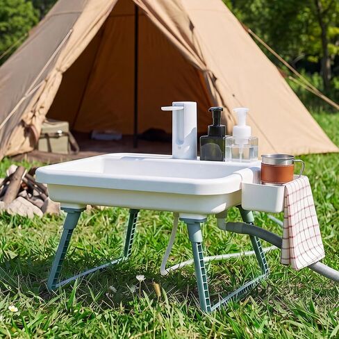 VILLEY Camping Sink, Portable Outdoor Hygiene Station with Electric Faucet | Portable & Lightweight, Smart Pump, One-Touch Water Control, Dual Setup Modes, Auto Shut-Off, Hand Washing & Food Cleaning in Saudi Arabia