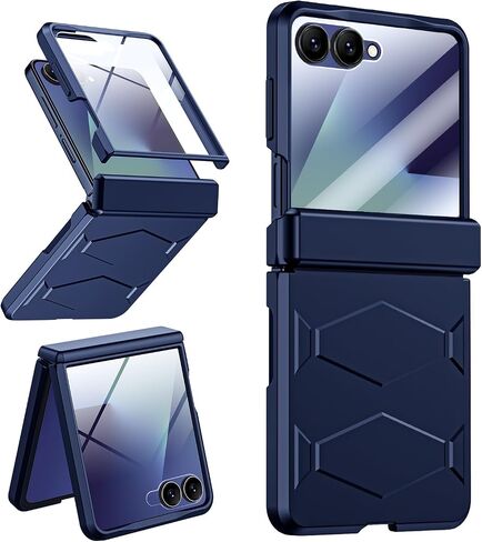 Armor case for Samsung Z-Flip-7: Full-Body Military Grade Protective Phone Case [Anti-Slip] Heavy Duty Cover with Screen Protector Wireless Charging for Galaxy Z Flip 7 5G(2025) Black in Saudi Arabia