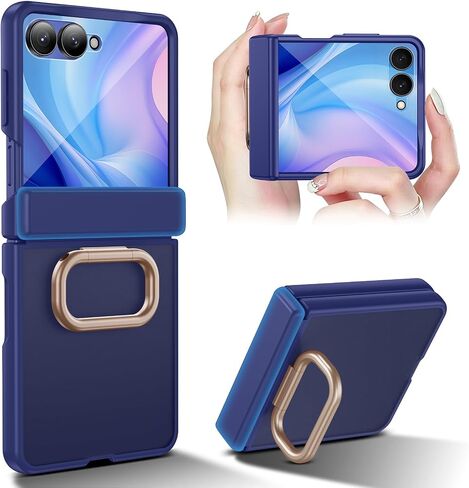 Kaiiecal for Samsung Galaxy Z Flip 7 Case with Ring [Anti-Yellowing][Built-in Screen Protector][Hinge Protection] Translucent Matte Shockproof Protective Slim Case for Galaxy Z Flip 7(Magenta) in Saudi Arabia