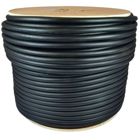 Speaker Cable - 12 Gauge Speaker Wire, 2 Conductor, Black, 500 Ft | Professional Quality Construction, Multi-Strand Copper, 10.5 mm Flexible Rubber Jacket, 500 Ft Spool Roll, True 12AWG in Kuwait
