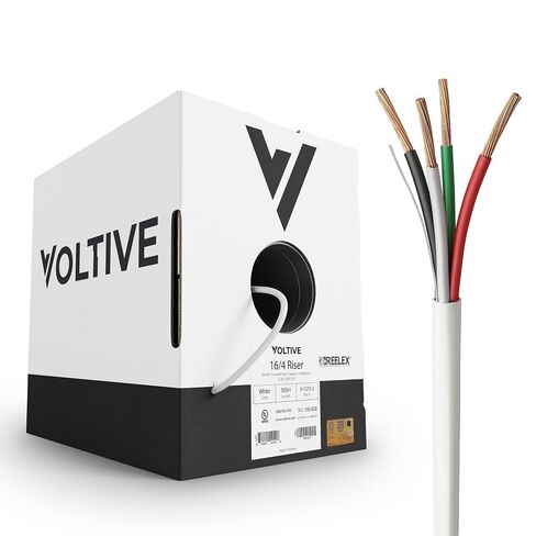 14/2 Speaker Wire, Riser CL3R, Black, 500ft - 14AWG, 2 Conductors, Stranded Oxygen-Free Copper, UL Listed - V-1268-1 in Kuwait