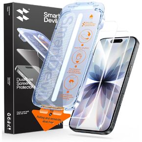 SMARTDEVIL 2 Pack for iPhone 17 Pro Max Screen Protector | 9H Hardness Military Grade Shatterproof, HD Clear Tempered Glass, Bubble Free, Easy Installation, Case Friendly in Saudi Arabia