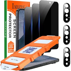 IMBZBK 3 Pack Privacy Screen Protector for iPhone 13, Tempered Glass | 9H+ Hardness, Military Grade Shatterproof, Case Friendly, Bubble Free Auto-Dust Removal, with 3 Camera Lens Protectors in Saudi Arabia