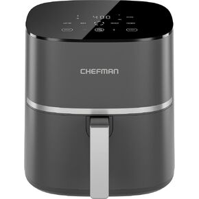 Chefman TurboX 4-in-1 Air Fryer, 5-Quart Airfryer for Extra Crispy Chicken, Fries, Wings, and More, Air Fry, Bake, Reheat, and Frozen Functions, Digital Touch Controls, Dishwasher Safe - Gray in Saudi Arabia