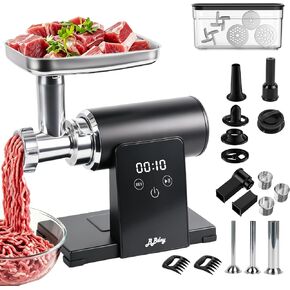Electric Meat Grinder with Touch Screen, 3200W MAX | 3 Plates 2 Blades, Sausage & Kebbe kit, Storage Box, Easy Clean, Reverse, Overheat Protection, DC Motor in Saudi Arabia
