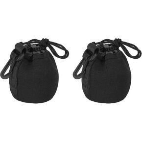 PATIKIL Camera Lens Bag, 2 Pcs 2.8" IDx3.9 H Drawstring Lens Pouch with Thick Protective Neoprene, Lens Case for DSLR Camera Lens, Water Coffee Cups Black in Saudi Arabia