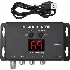 M60 RF Modulator AV to RF Converter USB Powered Wide for frequency 471.25MHz–885.25MHz Supports NTSC TV Formats for Home Entertainment in Saudi Arabia