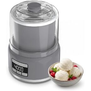 Ice Cream Maker Machine, 2.1 Quart Double Insulated Machine, Soft Serve Ice Cream, Gelato, Sorbet and Frozen Yogurt Maker, Fast Cooling, Visible Feeding Port, Easy 3-Button Control in Saudi Arabia