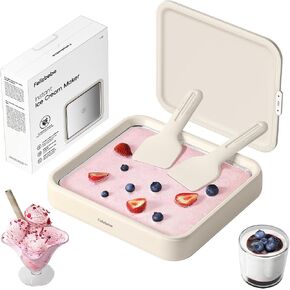Rolled Ice Cream Maker, Felizbebe Instant Ice Cream Roller Tray with Lid and 2 Spatulas, Food Grade Premium Stainless Steel Cold Plate No-electricity for Fun Family Activities, DIY Parent-Child Time in Saudi Arabia