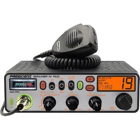 President Walker IV FCC AM/FM Trucker CB Radio with Automatic SWR/SWR Protection, 7-Color LCD with Glow Mode, Automatic Squelch, Noise Reduction, Weather/Alert, VOX Hands-free, USB-C Port, P-channels. | Automatic SWR/SWR Protection, 7-Color LCD with Glow  in Kuwait