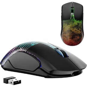 FFJ Master02 Wireless Gaming Mouse, 12000 DPI, 75H Battery, Tri-Mode, Black | Bluetooth 5.3, 2.4GHz wireless, USB-C wired, rechargeable gaming mouse for PC and Mac, customizable RGB, programmable buttons in Saudi Arabia