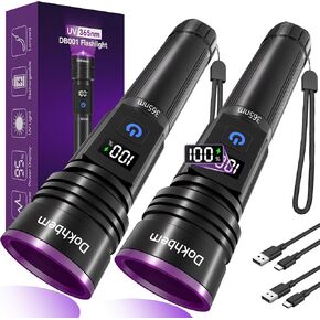 365nm UV Light Flashlight Rechargeable Black Light for Pet Urine Detection | LCD Display, USB Rechargeable, Powerful Ultraviolet Lights for Pet Urine Detection, Resin Curing, Rockhounding, Scorpion in Saudi Arabia