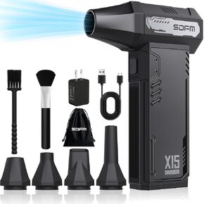 Compressed Air Duster,180,000RPM High Speed brushless Motor Mini Blower | 3-speed adjustable electric air duster with multiple nozzles , for cleaning car, keyboard, computer, home and outdoor. in Saudi Arabia