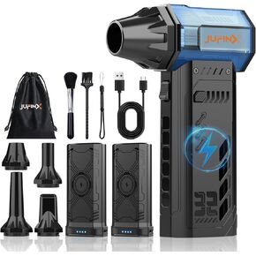 Electric air Duster，250,000RPM Super Power mini Blower,2 Swappable Battery | 3-speed adjustable rechargeable air duster with multiple nozzles，for cleaning car, keyboard, computer, leaves,home & outdoor. in Kuwait