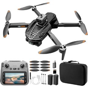 A16 GPS Drones with 4K Camera for Adults EIS, Drone with 4.5" HD Screen | GPS Follow & Auto Return & Obstacle Avoidance, Long Range Transmission, 3 Speed Adjustable, 60 Mins Flight Time, Under 249g in Saudi Arabia