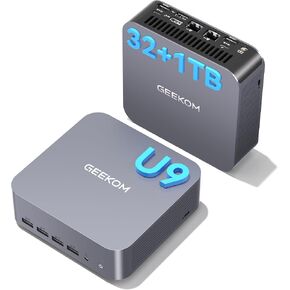GEEKOM IT13 MAX AI Mini PC, Intel Ultra 9 185H (65W), DDR5 16GB 1TB SSD | i9 13900HK Replacement, Idea Coding/Tasks Video Editing, Arc GPU, Dual 2.5GbE LAN, WiFi 7, 8K Quad Display in Saudi Arabia