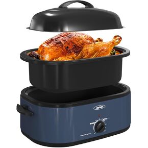 Sunvivi Electric Roaster, 26-Quart Electric Roaster Oven featuring a Glass Lid, Ideal for Turkey Roasting with Self-Basting Cover, Detachable Pan, Cool-Touch Handles, Blue in Saudi Arabia