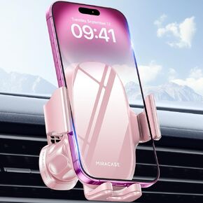 miracase Upgraded Wider Clamp Phone Holders for Your Car, Metal Hook Air Vent Car Mount [Thick Cases Friendly] Automobile Hands Free Compatible with iPhone 17/16/15/14/13 Series All Smartphone in Saudi Arabia