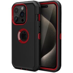 Jiunai for iPhone 15 Pro Max Case Heavy Duty Drop Protection Sports Black | Drop Protection Screenless Dual Layer Shockproof Sports Rugged Bumper Dust Proof Cell Phone Case for iPhone 15 Pro Max 6.7'' in Saudi Arabia