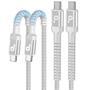 USB to USB C Cable 3A Fast Charging, USB A to USB C Cord [2 Pack, 6FT] | Upgraded Extra Durable Braided USBC Cable Compatible with iPhone 17 16 15 Pro Max, Samsung Galaxy S26 S10 and More-Grey in Saudi Arabia