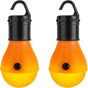 KINUR Sleep Aid Camping Light Bulbs Soft Amber Yellow Color Bug Resistent Portable Hanging Lantern for Kids,Baby,Camping,Hiking,Fishing,Decoration,Gift.(Batteries Not Included) 4 Pack in Saudi Arabia