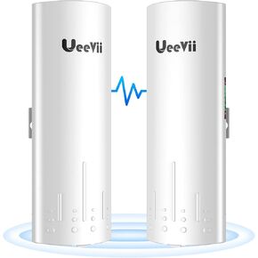 UeeVii 5KM Dual Gigabit Point to Point Wireless Bridge Complete Kit CPE688 | Designed for Barn/CCTV/Shop, with AX3000 WiFi 6 Router, Adjustable Brackets Included, 24V/48V POE Power Supply in Saudi Arabia