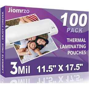 100 Pack Premium Laminating Sheets, 11.5 x 17.5 Inch, 3 Mil | Holds 11 x 17 Inch Sheets, Clear A3 Thermal Laminating Pouches with Round Corner, Lamination Sheet Paper for Laminator in Saudi Arabia