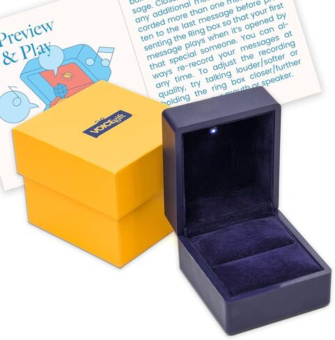 Ring Box Recordable Ring Box with LED Light, 60-Second Voice Recorder, Velvet Jewelry Gift Box for Proposal, Engagement, and Keepsake | Midnight Blue in Saudi Arabia