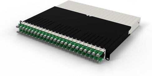 ONE 8 RU Cat.6a - 24-Port Patch Panel with Retractable Cable Management System for 19" Racks, Includes Flat 10GB Network Cables for Easy Network and Server Rack Setup (STP, Grey, 0.8m / 8RU) in Saudi Arabia