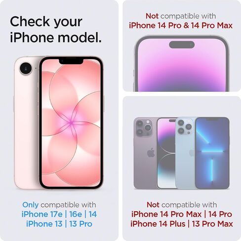 Spigen GlasTR EZ FIT Screen Protector for iPhone 17e, 16e, 14, 13 Pro, 13 | 9H+ tempered glass, Scratch resistance, auto-align tray, Notch design, 100% clarity, Original touch, Case-friendly, 2 Pack in Kuwait