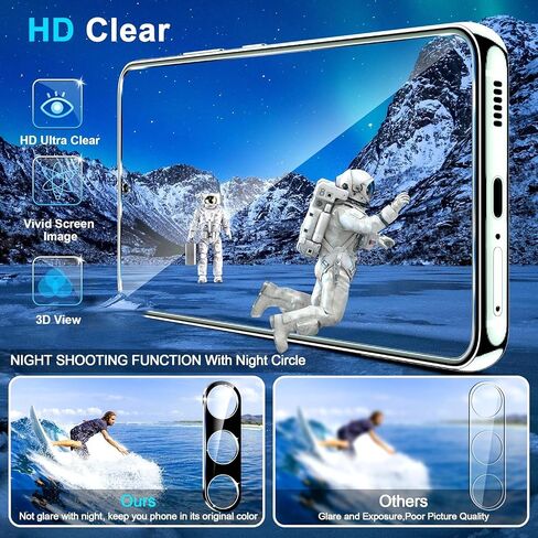 Samcorn [3+3 Pack Pack Galaxy A17 5G Screen Protector, HD Clear Tempered Glass, Fingerprint Unlock, 3D Curved, Scratch Resistant, No Bubble for Samsung Galaxy A17 5G Glass Screen Protector in Kuwait