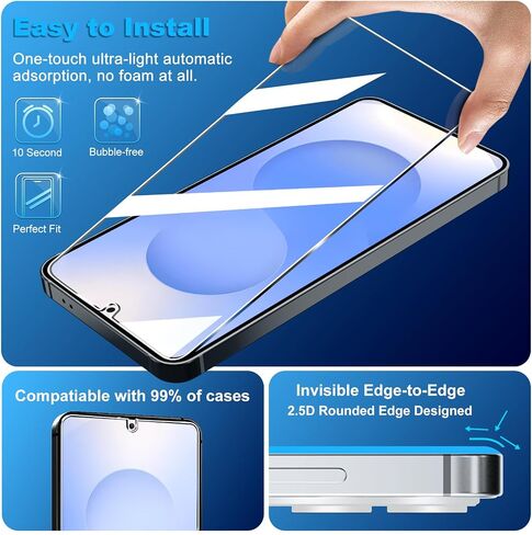 Samcorn [3+3 Pack Pack Galaxy A17 5G Screen Protector, HD Clear Tempered Glass, Fingerprint Unlock, 3D Curved, Scratch Resistant, No Bubble for Samsung Galaxy A17 5G Glass Screen Protector in Kuwait