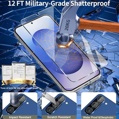 Samcorn [3+3 Pack Pack Galaxy A17 5G Screen Protector, HD Clear Tempered Glass, Fingerprint Unlock, 3D Curved, Scratch Resistant, No Bubble for Samsung Galaxy A17 5G Glass Screen Protector in Kuwait