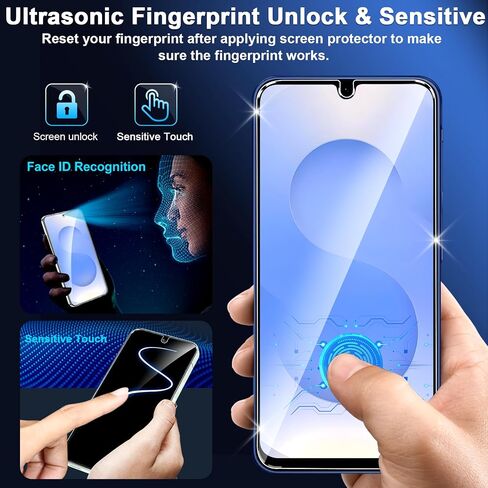 Samcorn [3+3 Pack Pack Galaxy A17 5G Screen Protector, HD Clear Tempered Glass, Fingerprint Unlock, 3D Curved, Scratch Resistant, No Bubble for Samsung Galaxy A17 5G Glass Screen Protector in Kuwait
