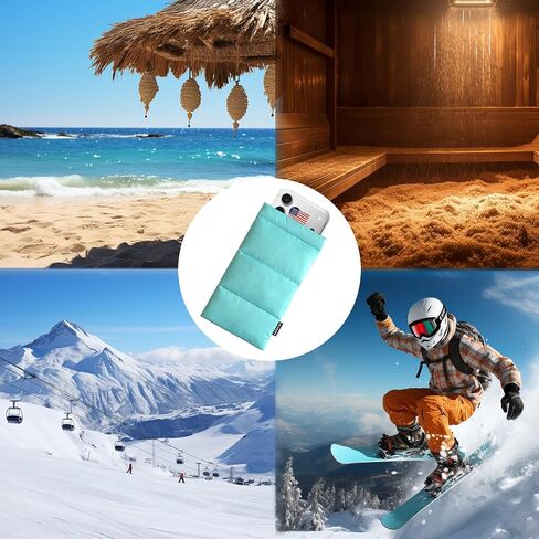 Thermal Phone Case Prevent OVERHEATING in The Sun, Cellphone Pouch for Camping Prevents Freezing, Extends Battery Life, Outdoor Warm Cover Bags for iPhone,Samsung Galaxy Baby Blue in Saudi Arabia
