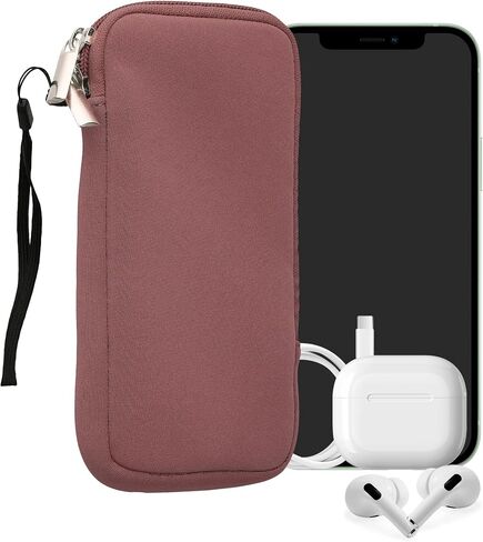 kwmobile Universal Phone Pouch Size XXL - 7" - Neoprene Smartphone Pouch with Zip - Water-Repellent Mobile Phone Case - Sleeve in Baltic Blue in Kuwait