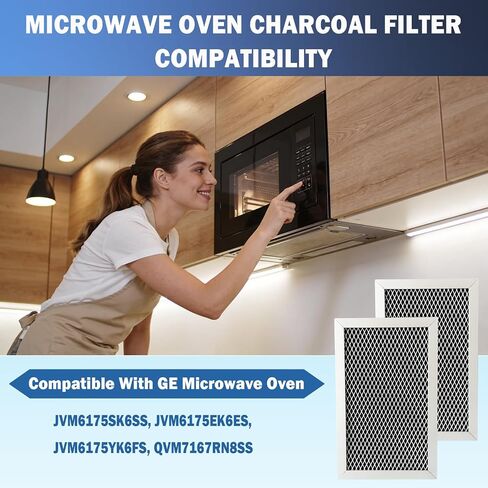 JVM6175SK6SS, JVM6175YK6FS, JVM6175EK6ES Microwave Charcoal Filter for GE | 2 Pack Microwave Charcoal Filter Fit for GE QVM7167RN8SS Replacement Part in Saudi Arabia