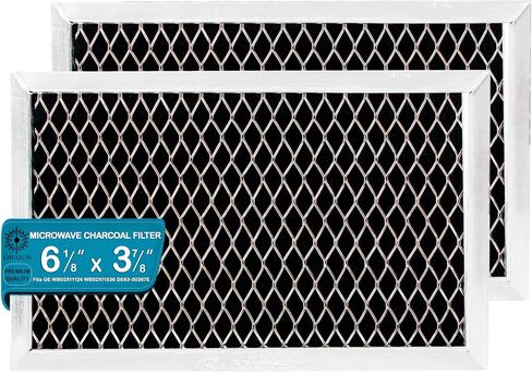 Omaeon JX81J Microwave Charcoal Filter 6 1/8 x 3 7/8", Fits GE WB02X11124 | 2-Pack Recirculating Charcoal Filter, Fits GE JX81J, WB02X11124, WB06X10823, WB02X11536, Samsung DE63-00367E in Saudi Arabia