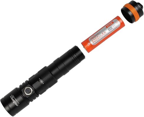 ORCATORCH OcraTorch DC710 USB-C Direct Charging 3000 Lumens Dive Light, Black in Kuwait