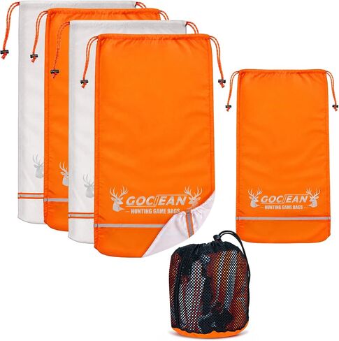 Game Bags Elk 5 Packs, Ultralight Breathable Hunting Meat Bags For Elk,Deer | Waterproof Game Bags Deer, Reusable Game Bags Hunting, Upgraded Drawstring, 4 Quarter Bag + 1 Parts Bag for Elk Moose,Caribou in Saudi Arabia