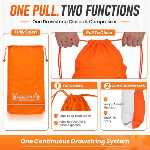 Game Bags Elk 5 Packs, Ultralight Breathable Hunting Meat Bags For Elk,Deer | Waterproof Game Bags Deer, Reusable Game Bags Hunting, Upgraded Drawstring, 4 Quarter Bag + 1 Parts Bag for Elk Moose,Caribou in Saudi Arabia