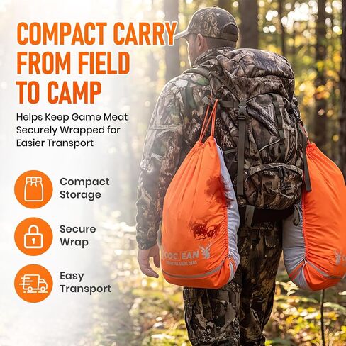 Game Bags Elk 5 Packs, Ultralight Breathable Hunting Meat Bags For Elk,Deer | Waterproof Game Bags Deer, Reusable Game Bags Hunting, Upgraded Drawstring, 4 Quarter Bag + 1 Parts Bag for Elk Moose,Caribou in Saudi Arabia
