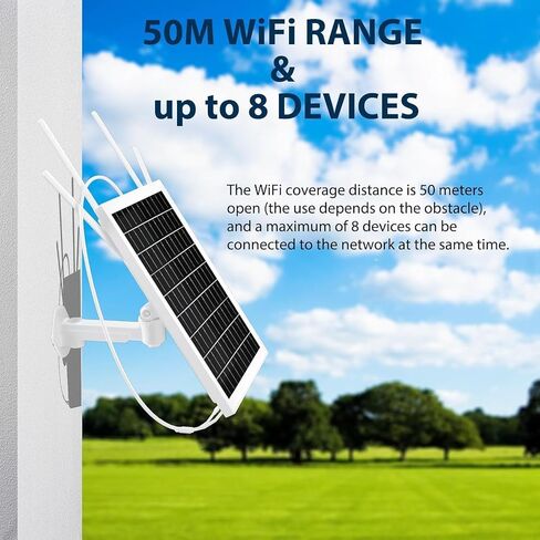 15W Solar Powered 4G LTE Modem Router, Outdoor Solar Powered WiFi Extender Signal Booster with SIM Card Slot, Solar WiFi Repeater for Garden, Farm Ranch Yard, 50M WiFi Range, IP66 Waterproof in Saudi Arabia