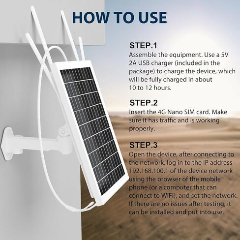 15W Solar Powered 4G LTE Modem Router, Outdoor Solar Powered WiFi Extender Signal Booster with SIM Card Slot, Solar WiFi Repeater for Garden, Farm Ranch Yard, 50M WiFi Range, IP66 Waterproof in Saudi Arabia